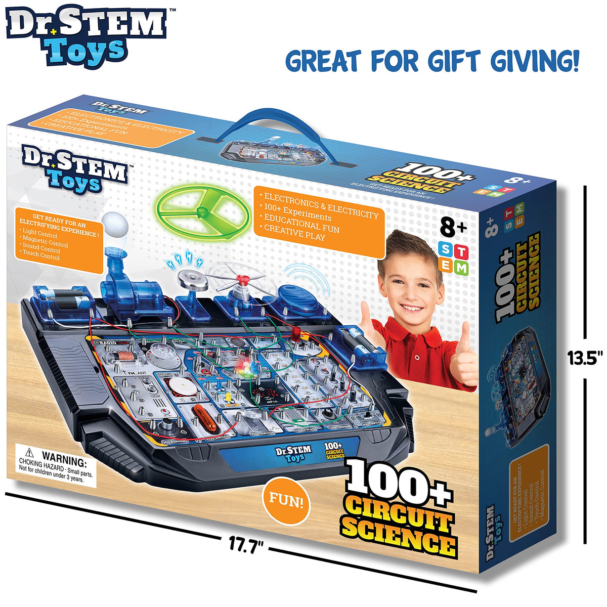 Dr. STEM Toys circuit creator area encourages safe electronics exploration