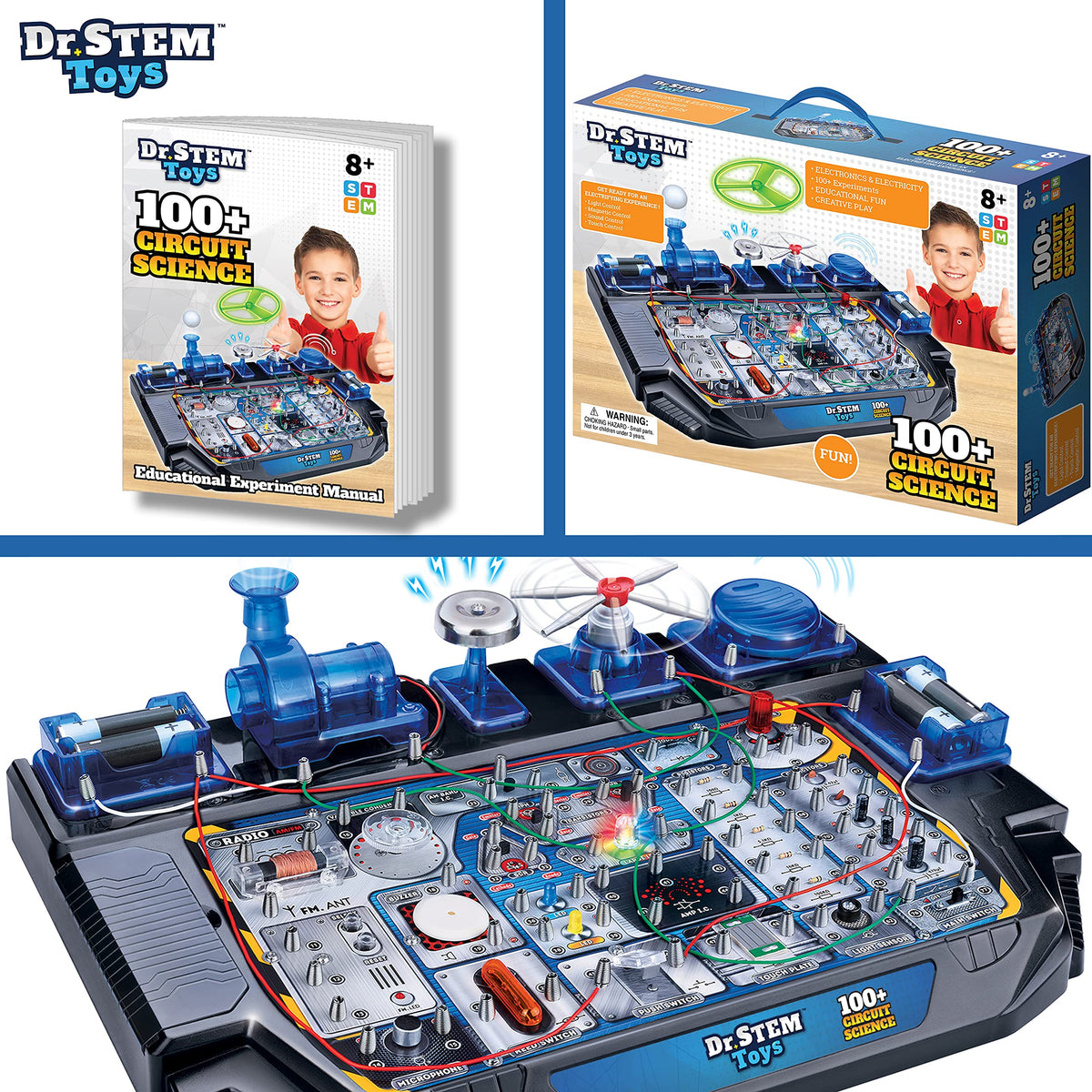 Dr. STEM Toys motor-action demo showing motion and engineering basics