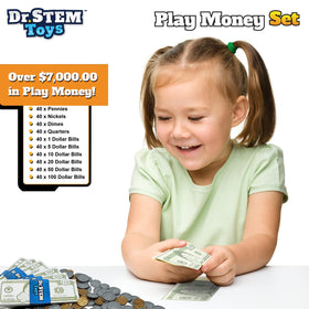 Dr. STEM Toys Play Money storage case keeps coins and bills organized.