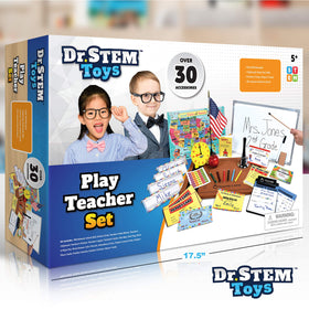 Dr. STEM Toys pretend bell signaling activities in kid friendly classroom