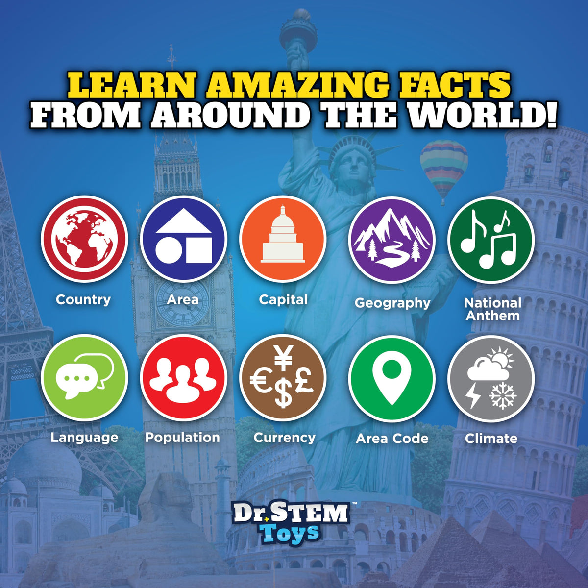 Touch country facts on the globe to enrich curious minds