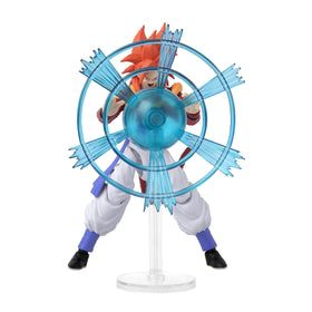 Gogeta on a display shelf in a ready-to-pose stance