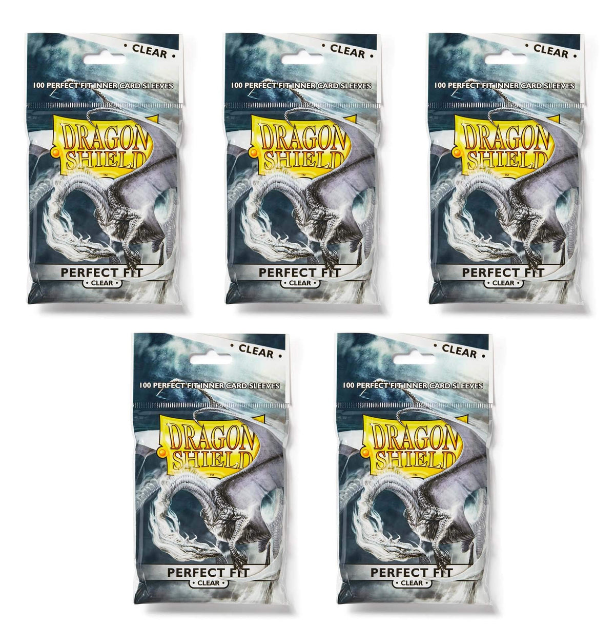 Dragon Shield Clear Perfect Fit sleeves showing front and back clarity for unobtrusive card protection.