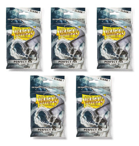 Dragon Shield Clear Perfect Fit sleeves showing front and back clarity for unobtrusive card protection.