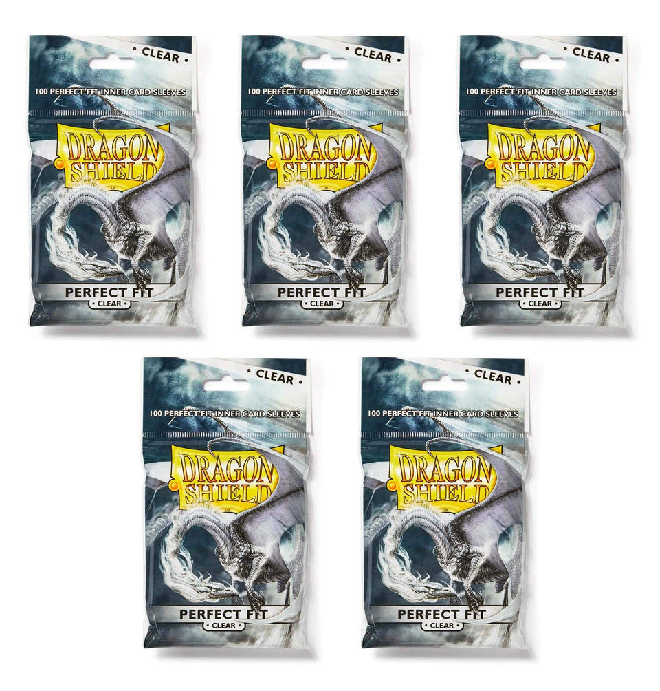 Dragon Shield Clear Perfect Fit sleeves showing front and back clarity for unobtrusive card protection.