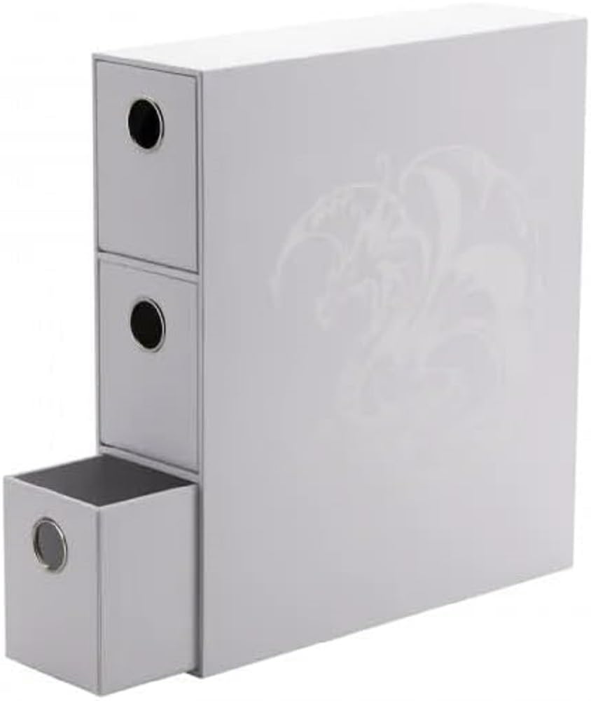 Dragon Shield Fortress three-drawer vertical storage unit for organized TCG collections.