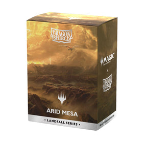 Dragon Shield Matte Dual Art Sleeves with Landfall Arid Mesa art protecting your cards.