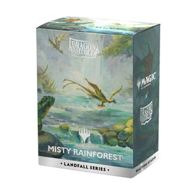 Dragon Shield Matte Dual Art Sleeves with Misty Rainforest art protect cards during frequent play.