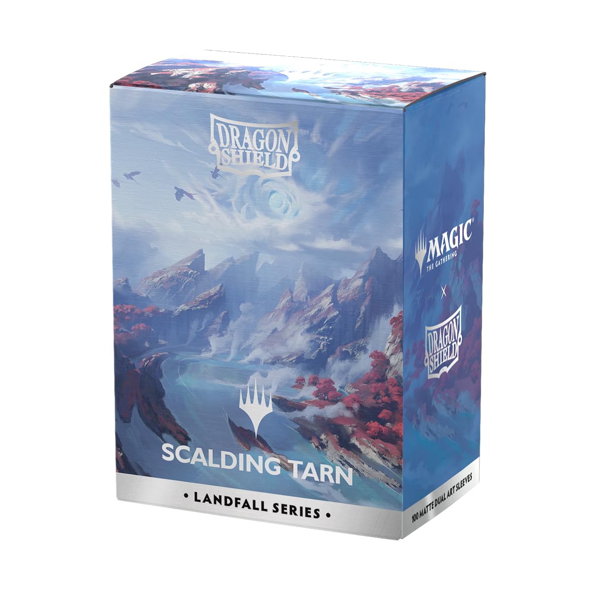 Dragon Shield Matte Dual Art Sleeves with Scalding Tarn artwork protect decks during casual and tournament play.