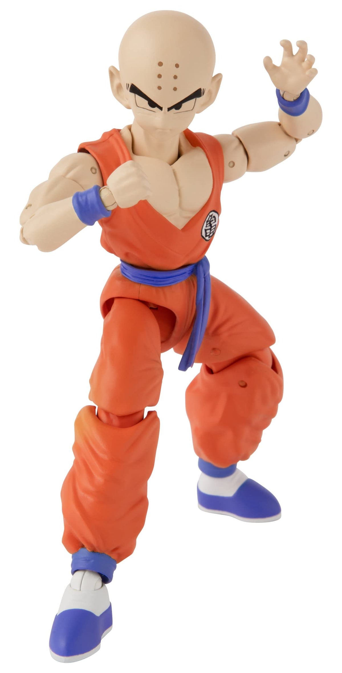 Dragon Stars Krillin 6.5-inch front pose enables dynamic display and poseability.