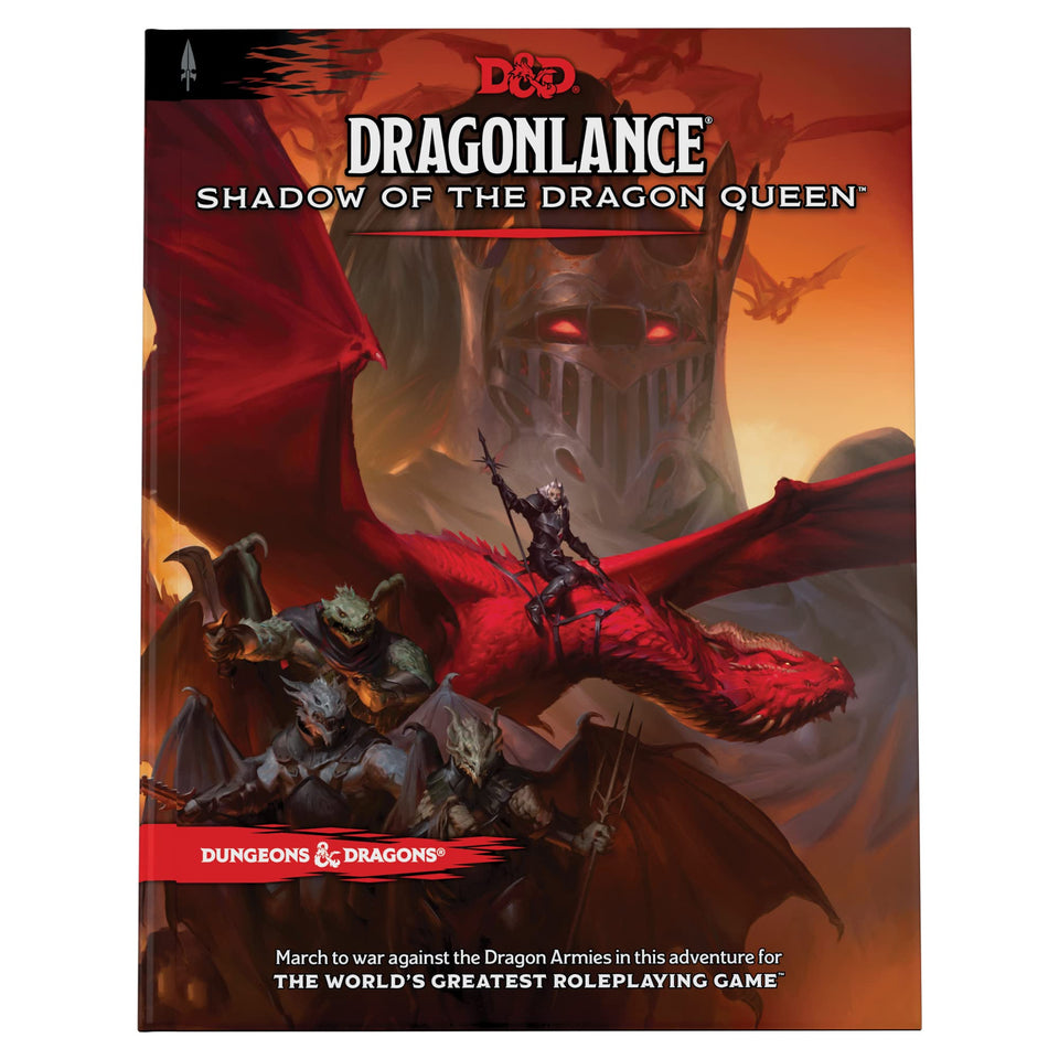 Dragonlance Shadow of the Dragon Queen adventure book cover for immersive campaigns.