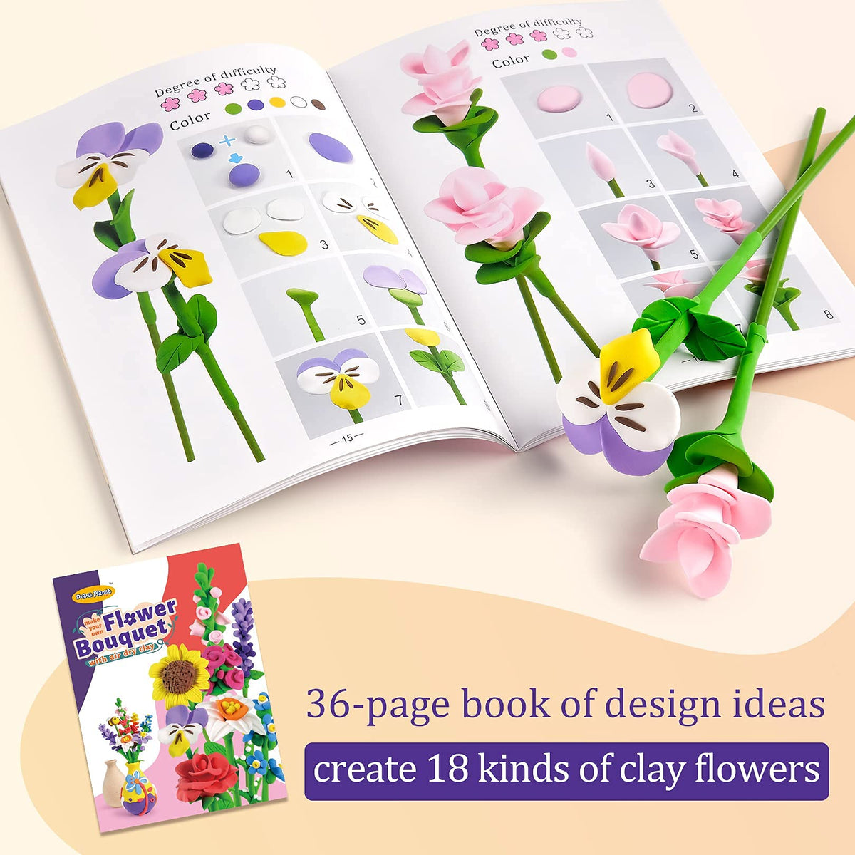 Drama Planet 36-page design book guiding kids through flower ideas