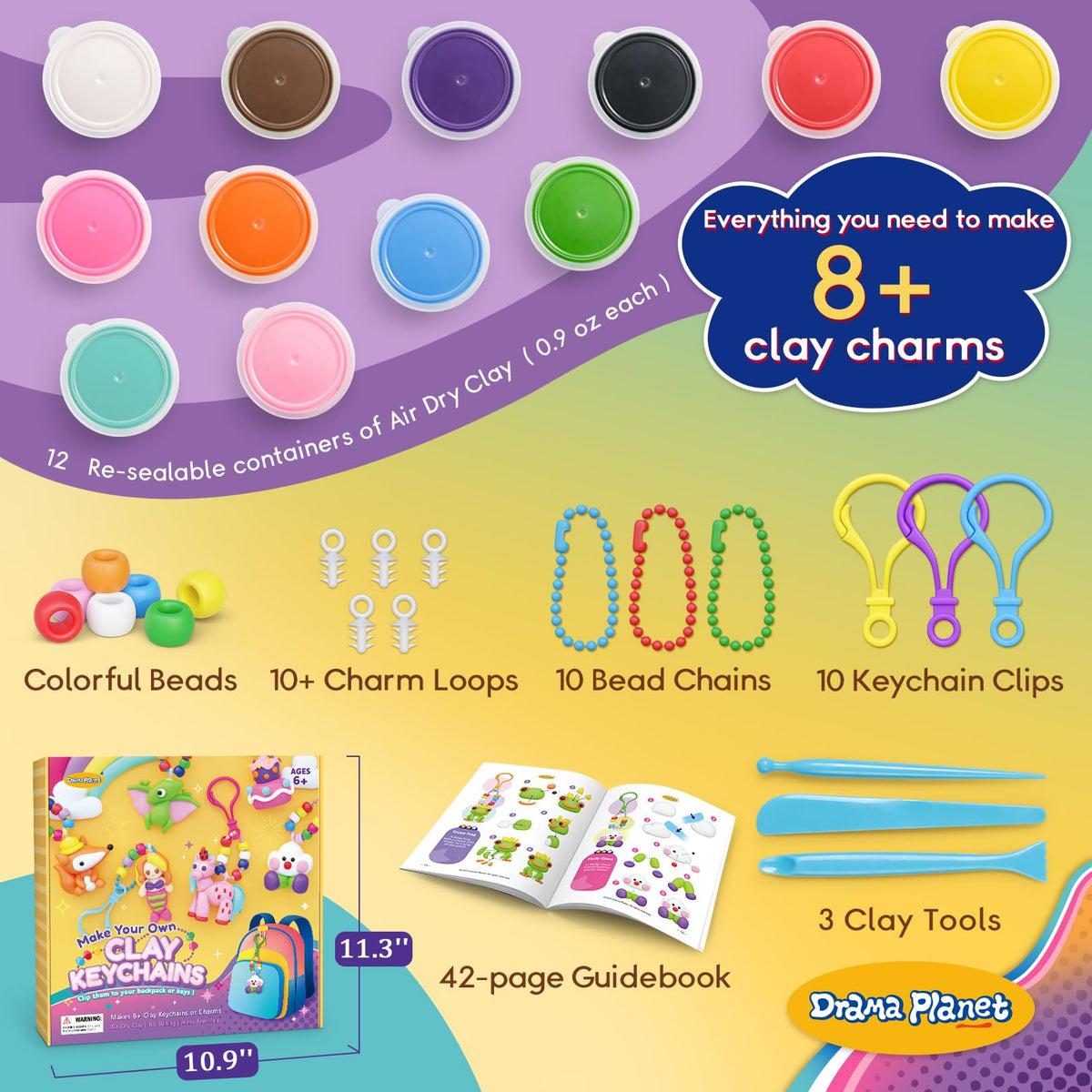Drama Planet air-dry-clay close-up reveals soft, kid-friendly texture for easy shaping