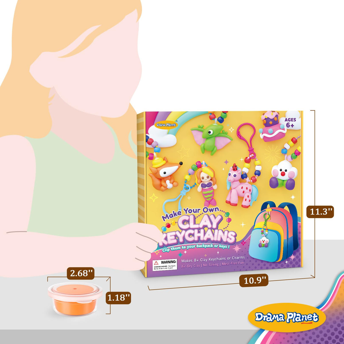 Drama Planet backpack-decor-clay-charms demonstrates personalized bag decorating with crafts