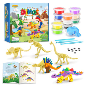 Drama Planet dinosaur air-dry clay kit color palette for versatile, hands-on creativity.