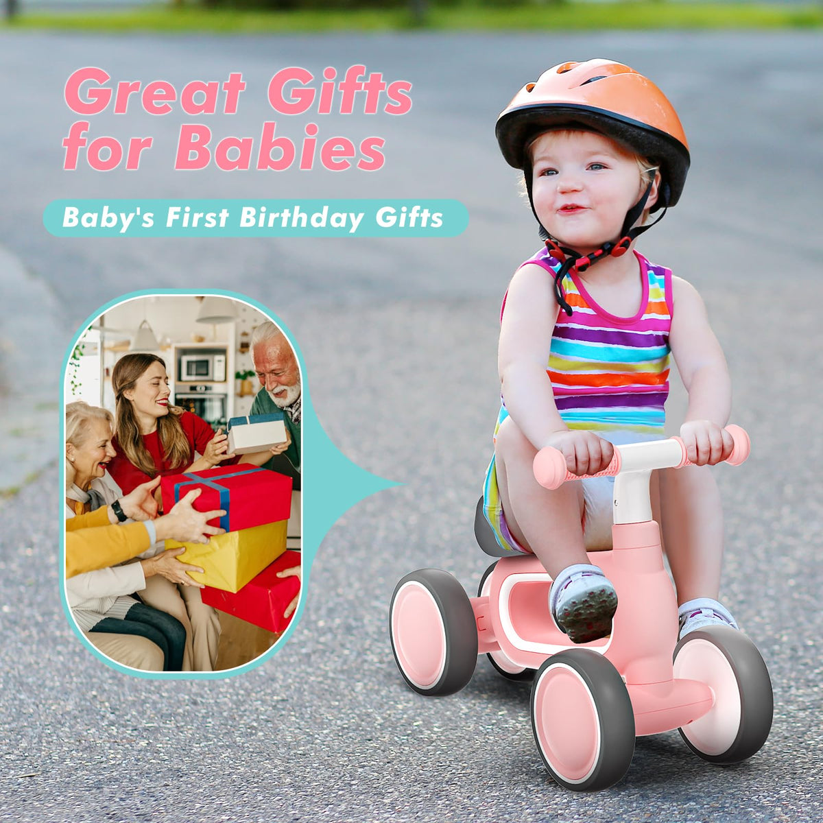DRAMATION baby balance bike pink, easy installation for quick setup