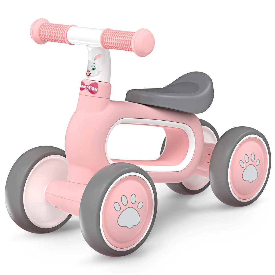 DRAMATION baby balance bike pink first ride, effortless setup for independent play