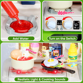 DRAMATION play stove emits steam, sounds, and lights for vivid pretend cooking