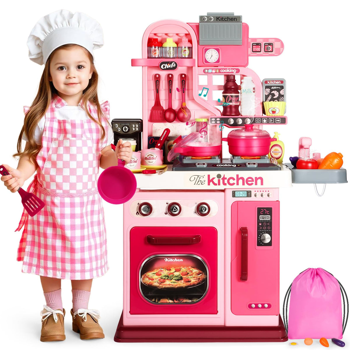 Dramation kids kitchen stove with lights for immersive pretend cooking