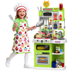 DRAMATION Kids Kitchen Playset stove with steam and lights for immersive pretend cooking