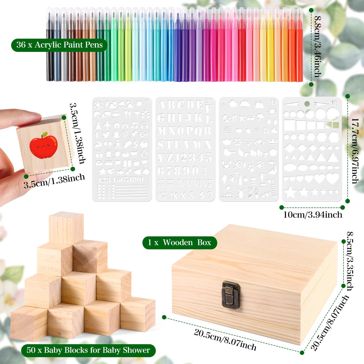 Draupnir wooden blocks set with 50-piece kit for crafting memories.