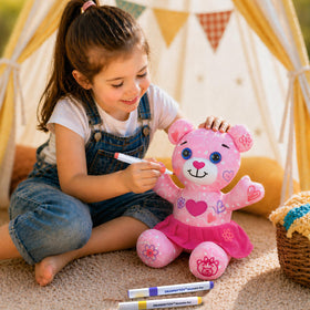 DrawMyToy coloring plush toy in use by a child