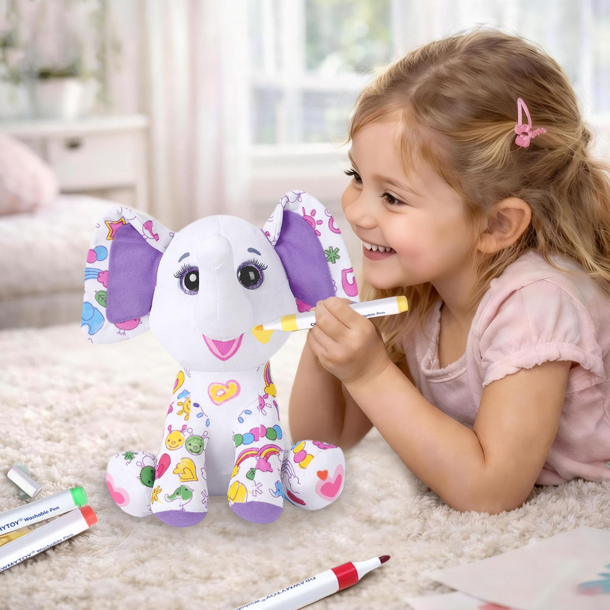DRAWMYTOY elephant coloring session for creative kids