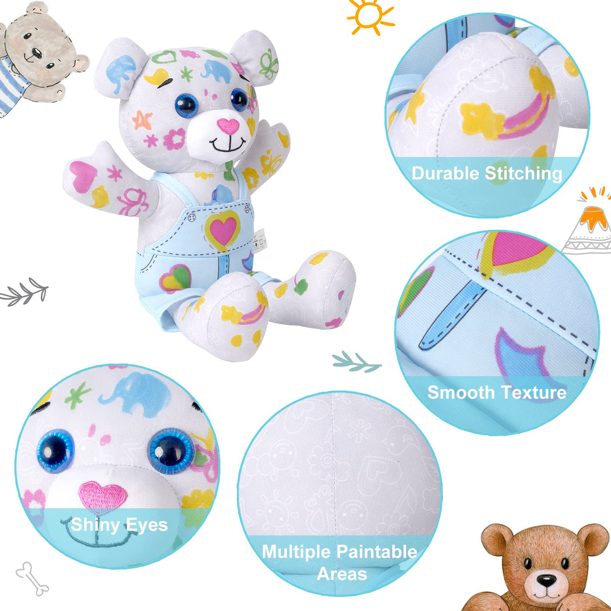 DRAWMYTOY machine-washable plush ready for reuse.