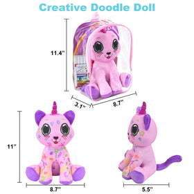 DRAWMYTOY pet adoption certificate included with soft plush toy.