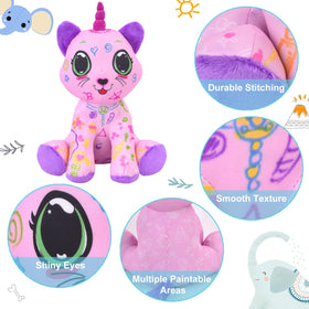 DRAWMYTOY plush designed to be machine washable after coloring sessions.
