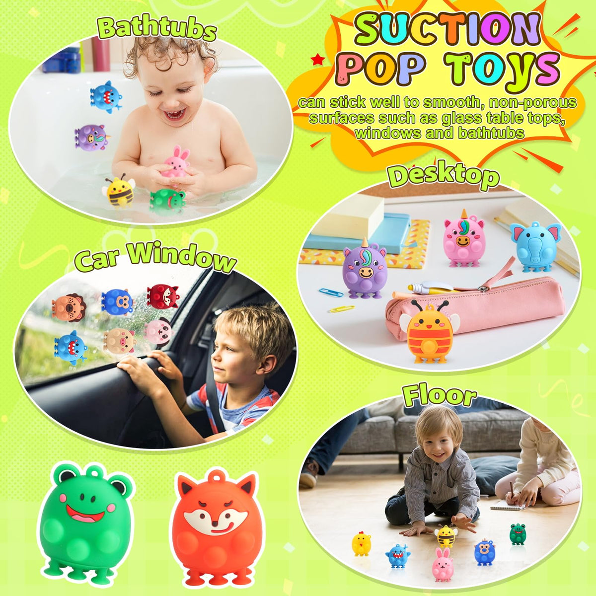DREACAREFT frog pop toy easy to clean silicone for bath time fun