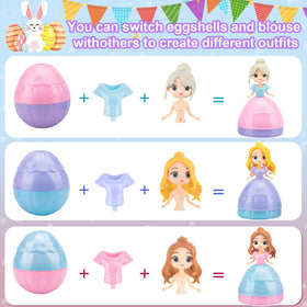 DREACAREFT Six-color shell princess eggs for Easter baskets and gifts.