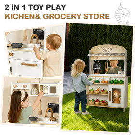 DREAM BUILDING Dual-Sided Play Kitchen easy-assembly design for quick setup