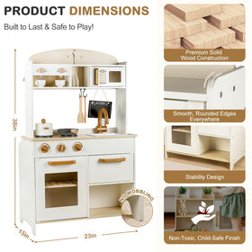 DREAM BUILDING Dual-Sided Play Kitchen play-food set enhances imaginative shopping