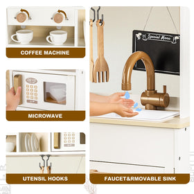 DREAM BUILDING Dual-Sided Play Kitchen stove and microwave for creative cooking fun