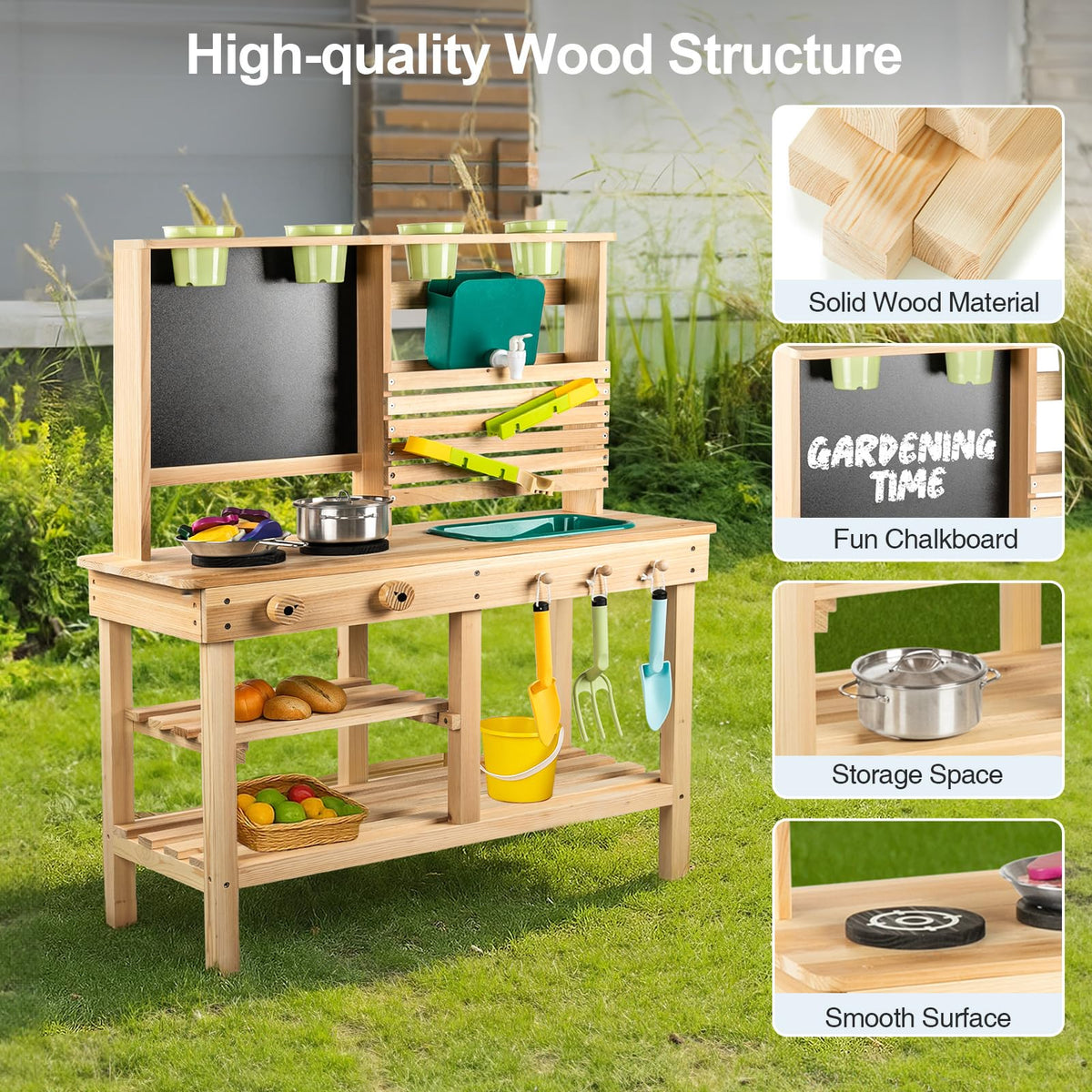 DREAM BUILDING Mud Kitchen 13-piece accessory set fuels creative cooking and social play