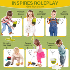 Dreamon cleaning set mop shown with accessible design for little hands