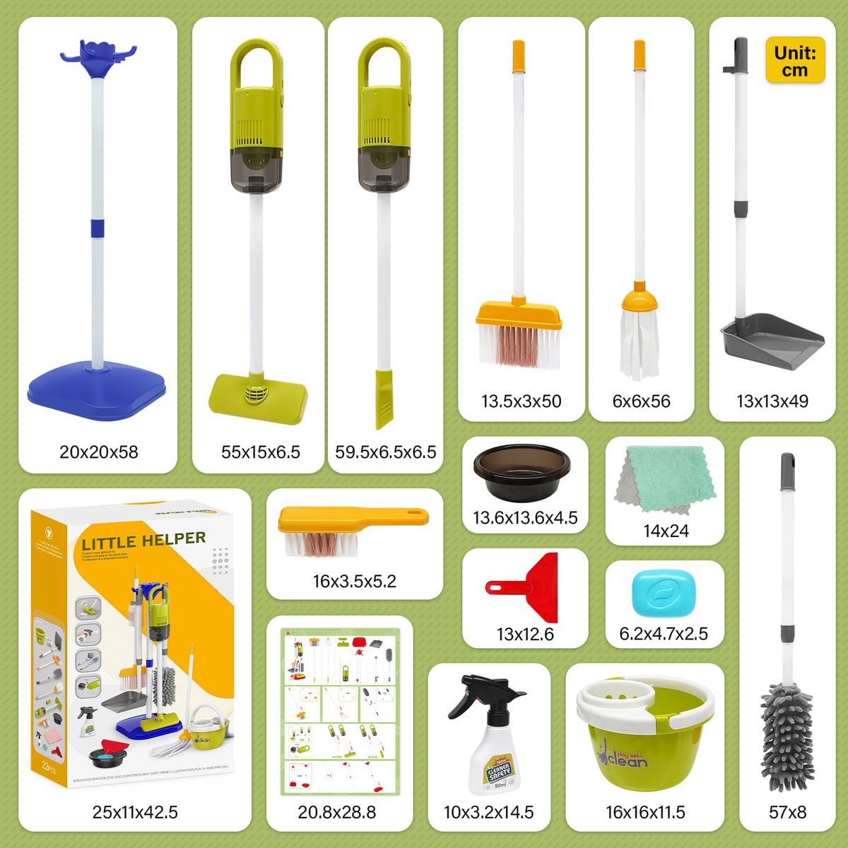Dreamon 14-piece cleaning tools for kids, encouraging hands-on learning