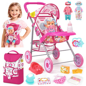 Dreamon baby doll stroller set overview with ready-to-play scene and accessories for imaginative play.