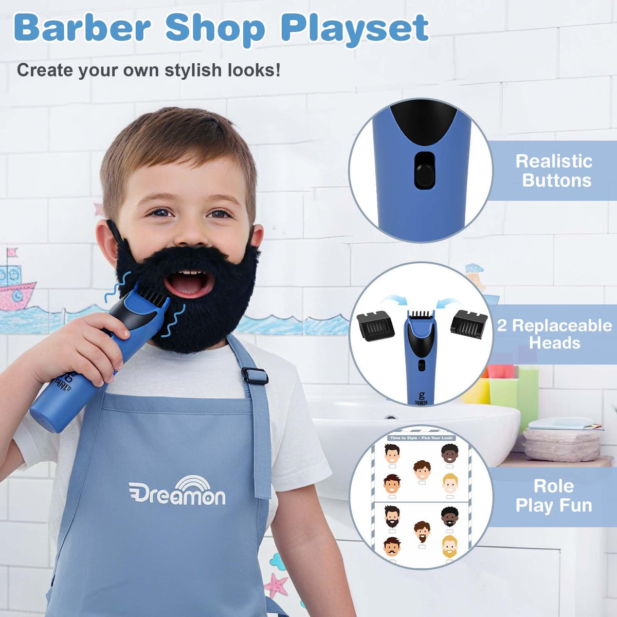Dreamon straight razor promotes authentic grooming play and storytelling