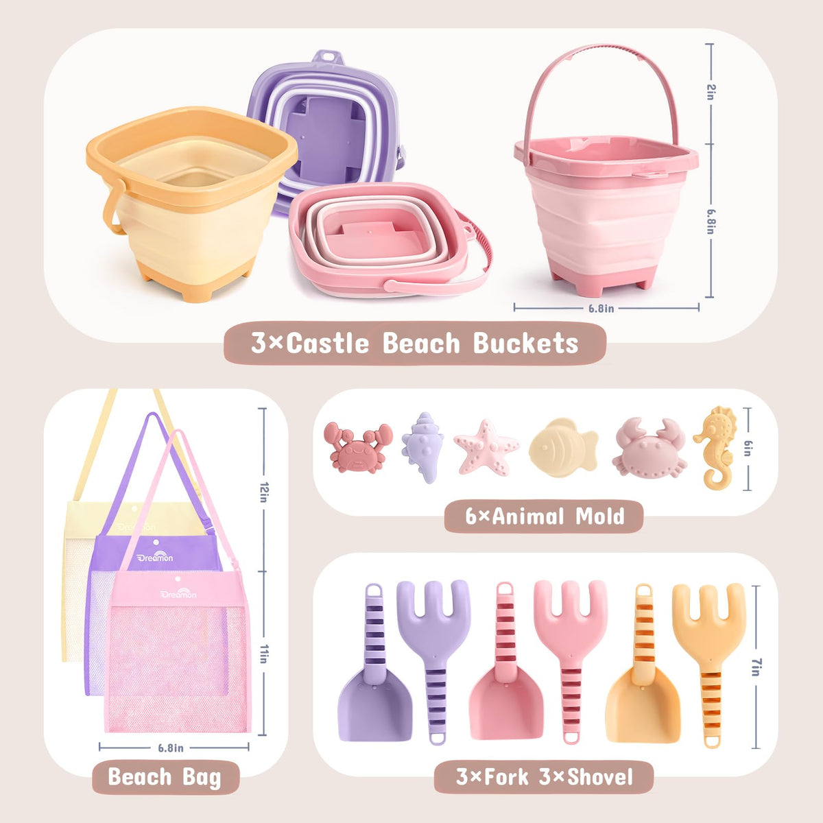Dreamon beach shovels ideal for quick sand digging.