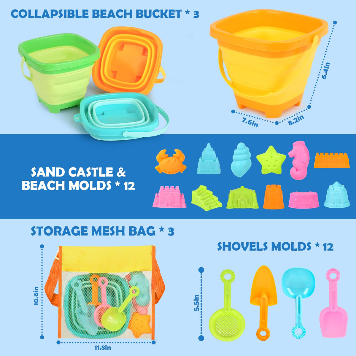 Dreamon collapsible buckets compact and portable for sunny beach trips