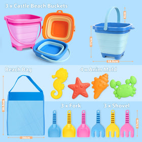 Dreamon Beach Toys foldable buckets for quick setup and storage