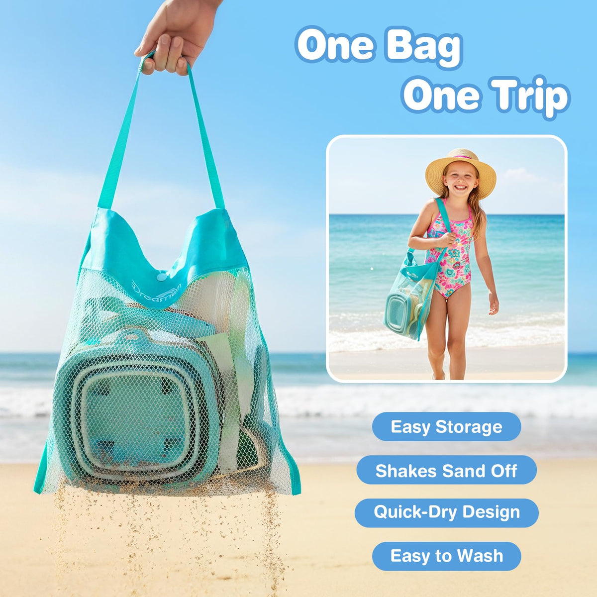 Dreamon mesh bag keeps tools organized for quick packing and trips