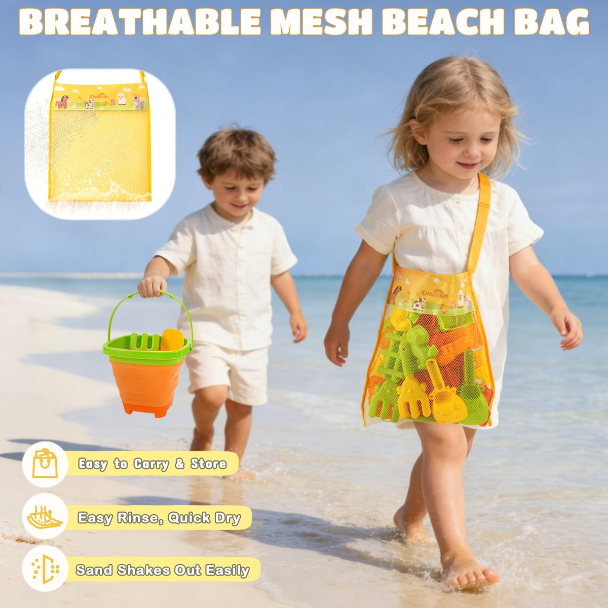 Dreamon Beach Toy Shovels give precise digging for budding builders.