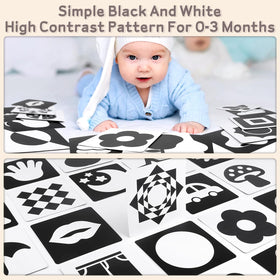 Dreamon black-and-white flash cards promote focus and early recognition in infants