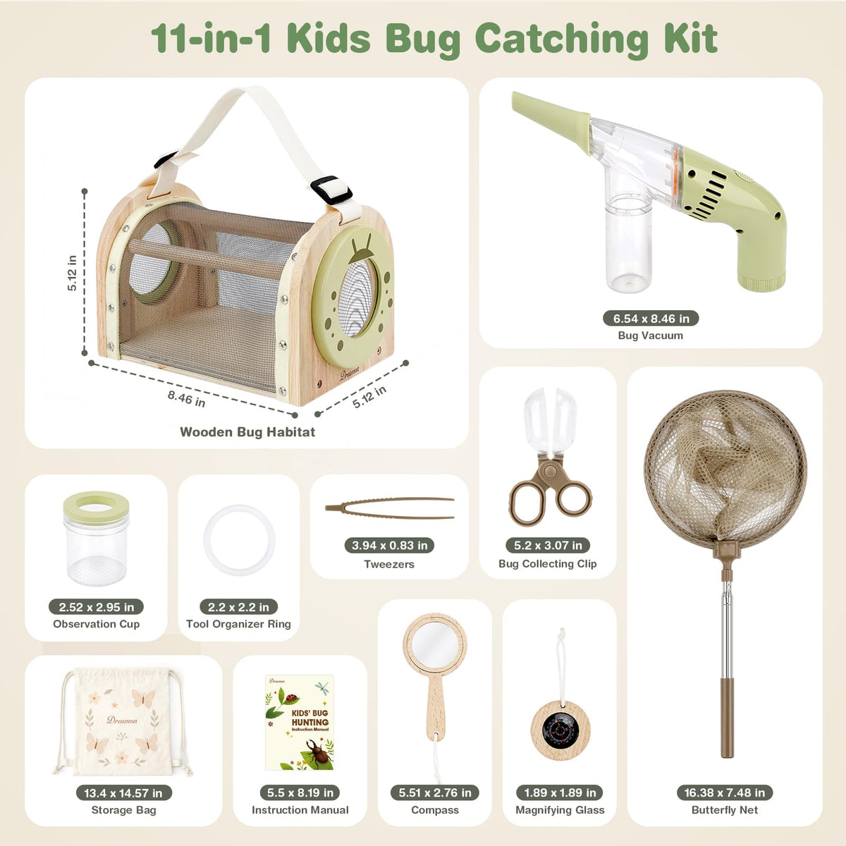 Dreamon bug vacuum enables quick, hands-free insect capture.