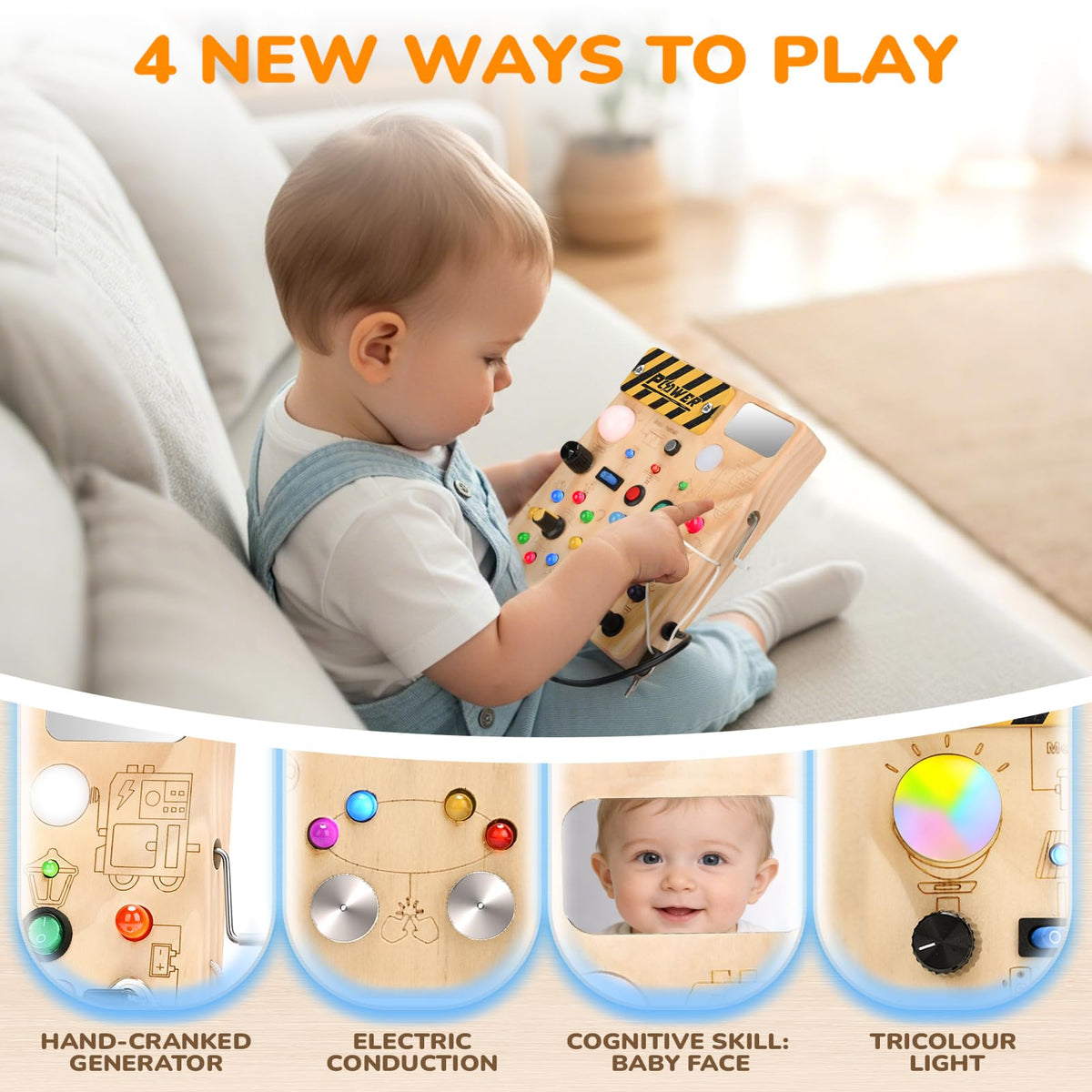 Dreamon Busy Board portable highlights travel-friendly learning in a compact design.