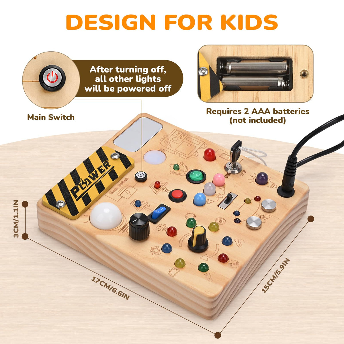 Dreamon Busy Board safe-design uses non-toxic finishes for worry-free exploration.