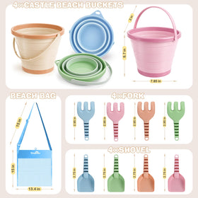 Dreamon collapsible buckets shown flat for compact storage after use